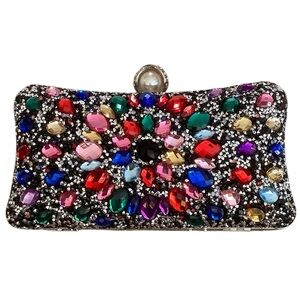 Multicolor Embellished Clutch